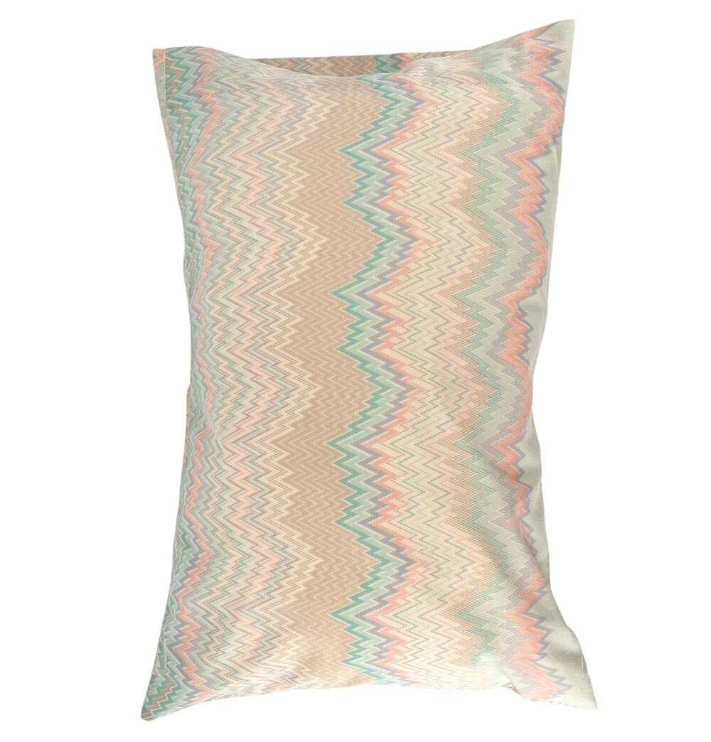 80s Vintage Pastel Flamestitch Pillowcase 1980s Zigzag Martex